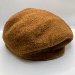 GAP Rust Brown Wool Blend Fitted Beret Womens S/M Old Money Hipster Boho